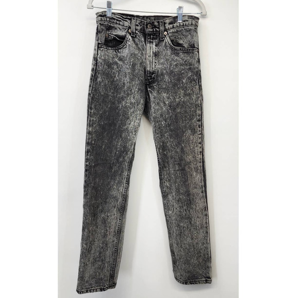 Vintage Levis 505 Made In U.S.A. Late 80's Black Wash Straight Leg Jeans 30 X 32